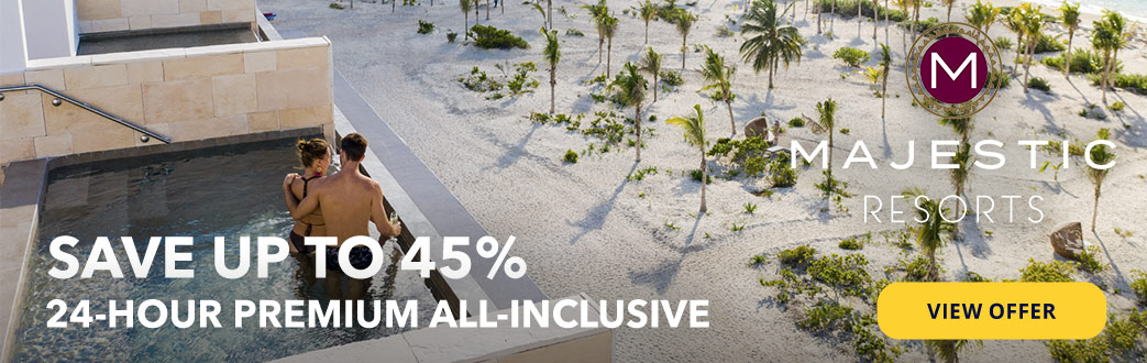 Majestic Resorts Save up to 45%. 24-hour premium all-inclusive. View offer