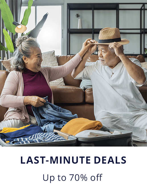 LAST-MINUTE DEALS. Up to 70% off.