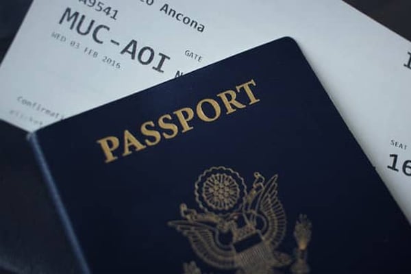 Passport and boarding pass