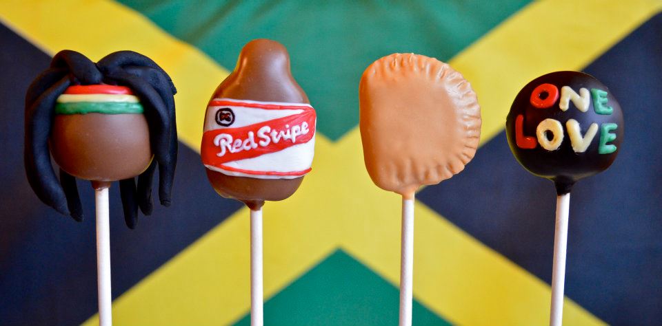 Jamaican Themed Cake Pops.