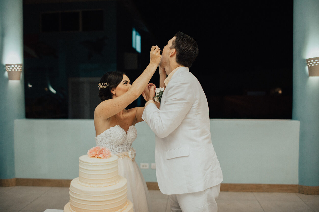 Jamaica Destination Wedding Cake Cutting Ceremony