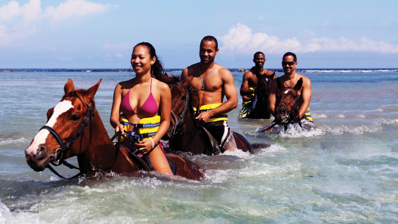 Caribbean Sea Horseback Ride Swim Ocho Rios Jamaica