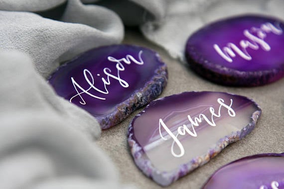 Jewel tones and natural stone textures are all the rage for the upcoming #wedding season.