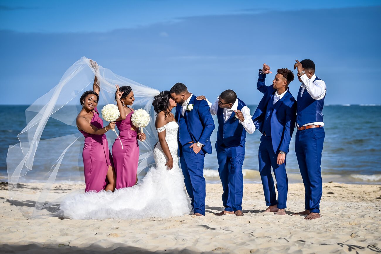 destination wedding party photos