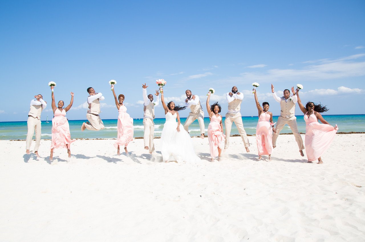 destination wedding party photos