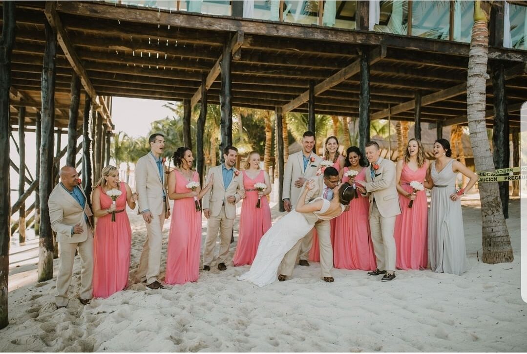 destination wedding party photos