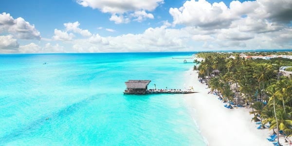 Aerial view of beach in La Romana