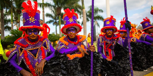 Men dressed in Carnival costumes