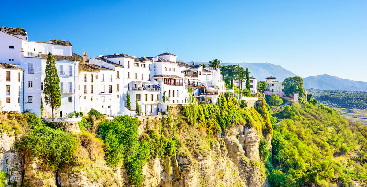 Houses on a cliff in Ronda, Spain