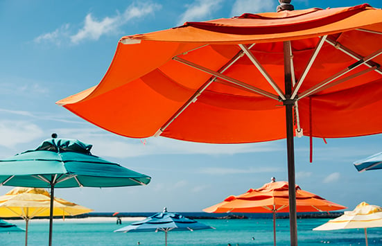 Beach umbrellas